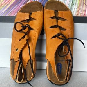 Wolky Women’s Kite Orange Leather Sandal Size: 41